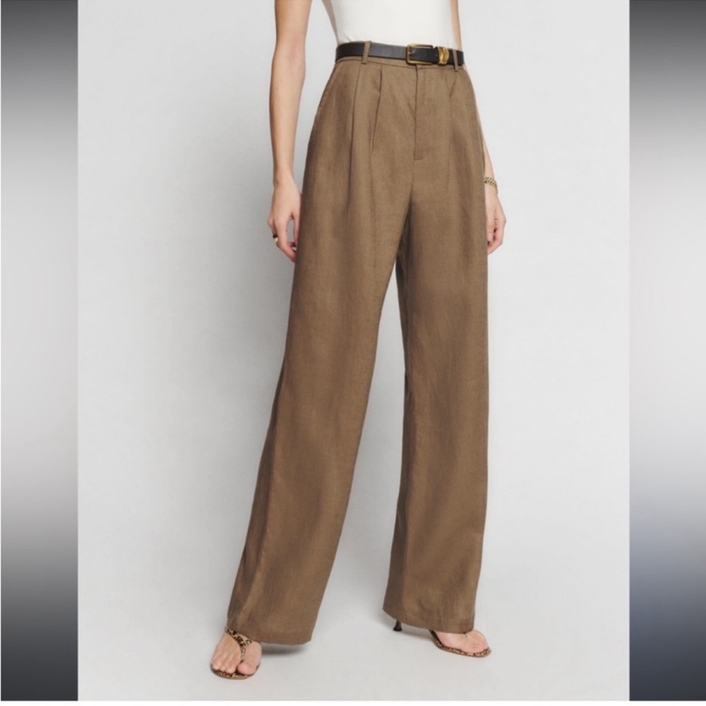 Reformation Mason High Rise Trouser Pant in Natural